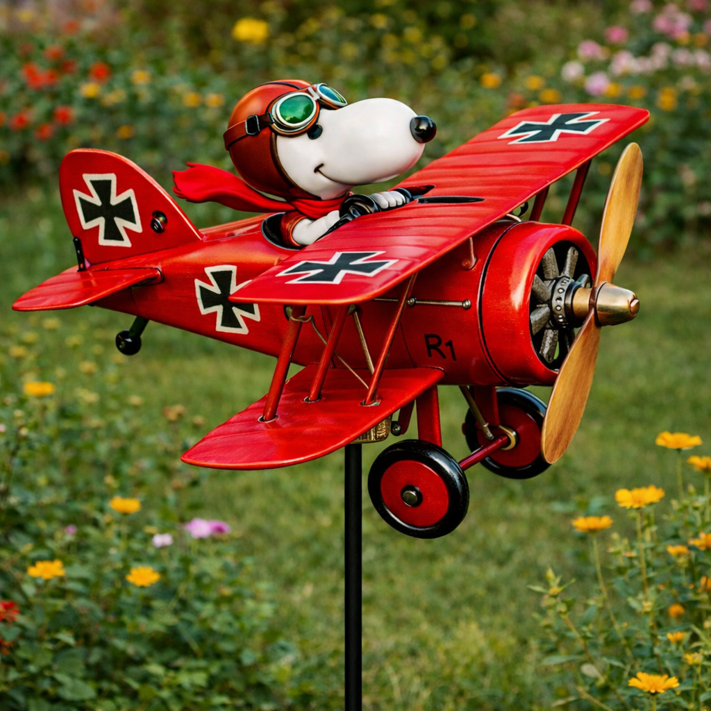 Éolienne de jardin Avion - Décoration extérieure Snoopy