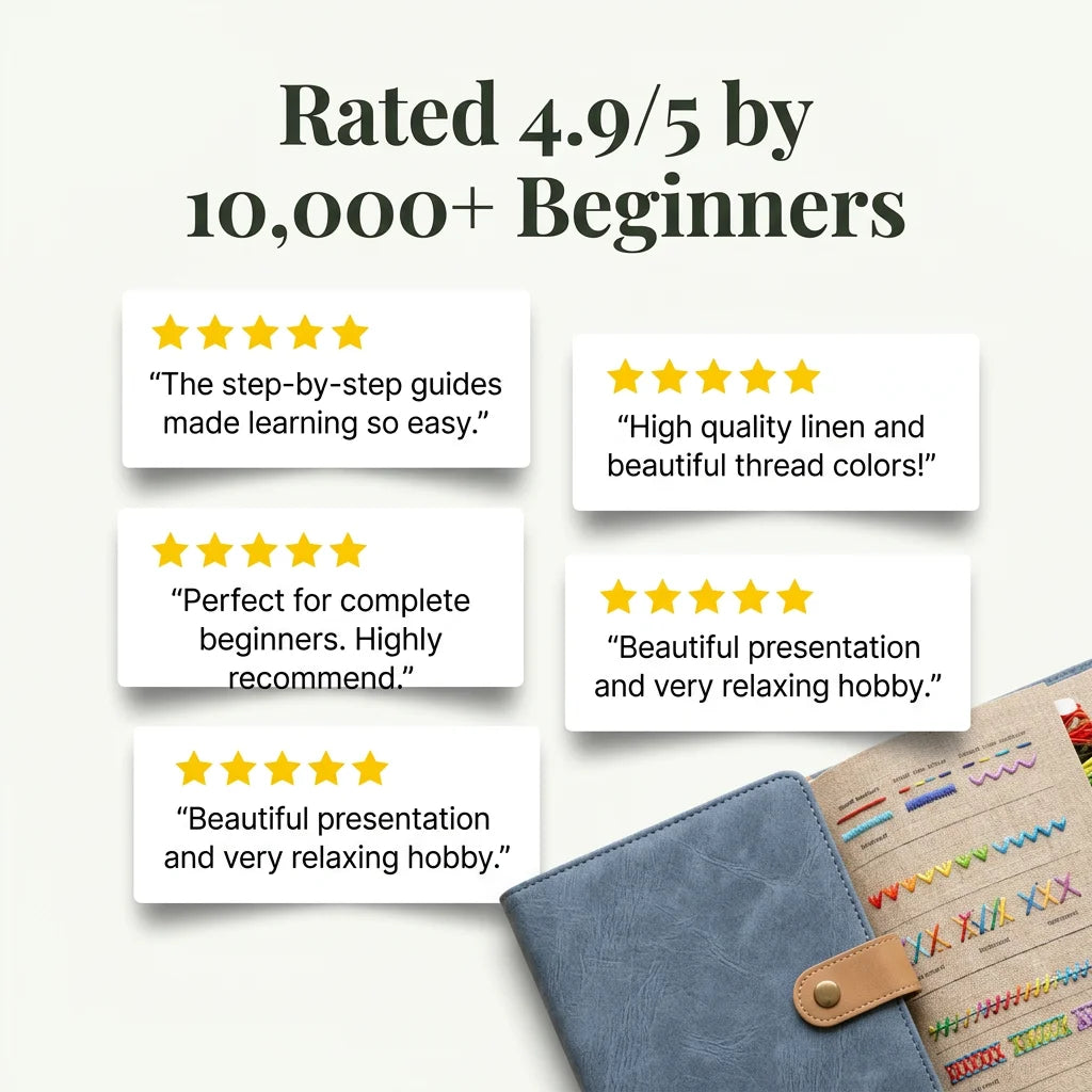 Complete Sewing Learning Set - Simple Step-by-Step Embroidery Training