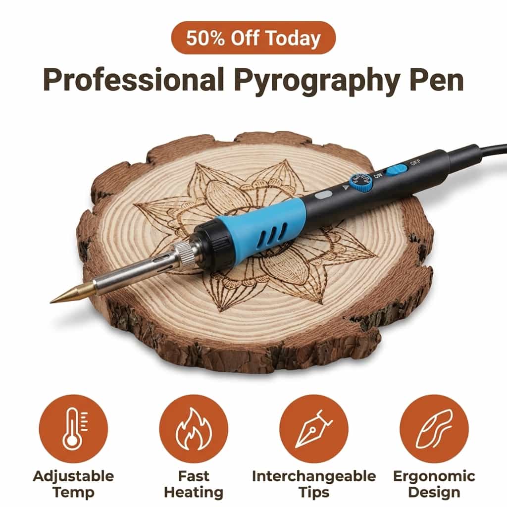 Professional Pyrography Pen - Adjustable Heat Control