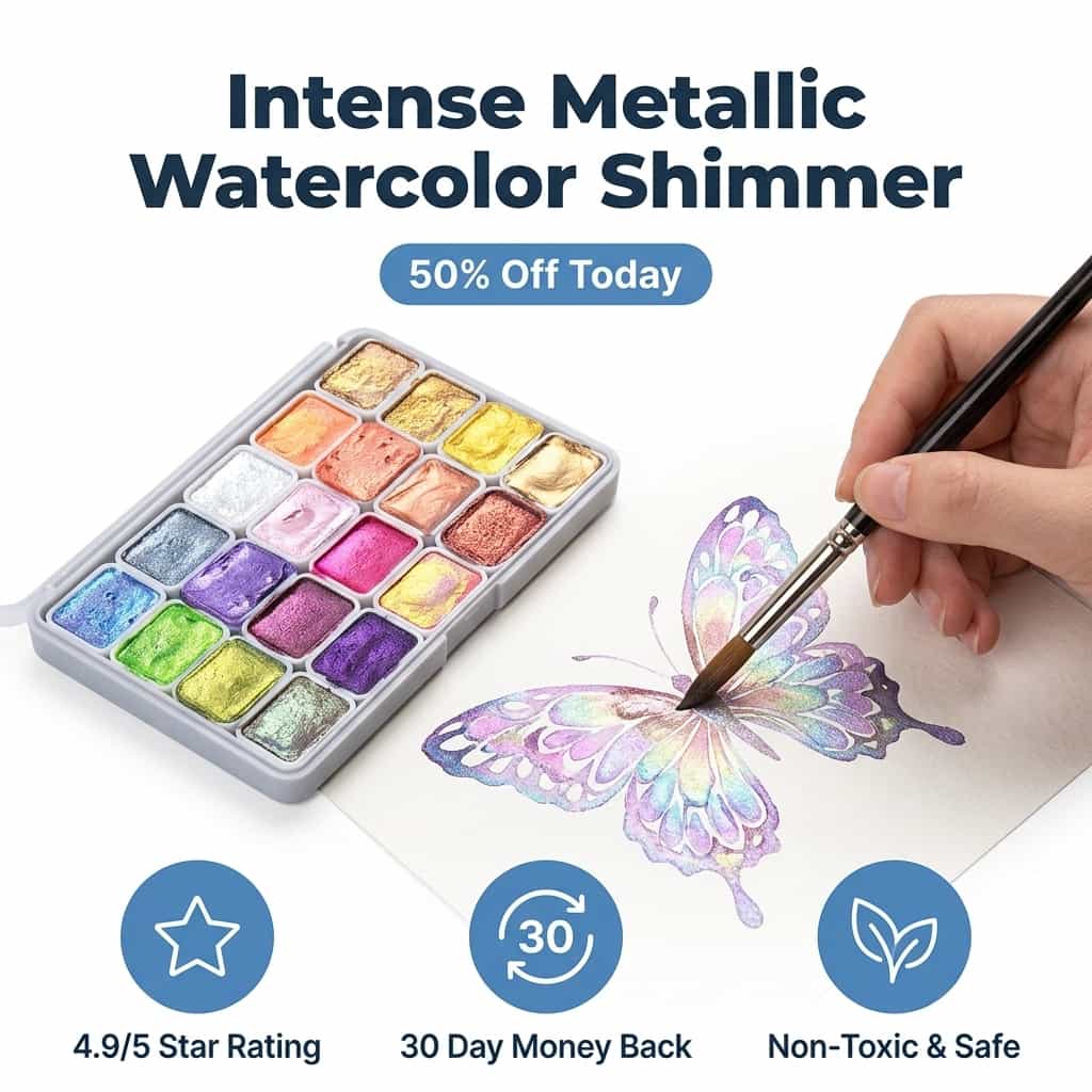 Set de peintures aquarelles nacrées - Reflets métalliques
