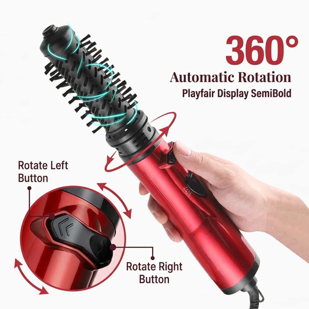 3-in-1 Rotating Hair Styler - Salon quality blowouts in seconds
