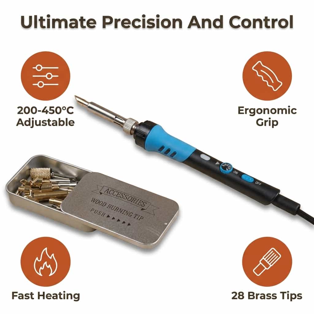 Professional Pyrography Pen - Adjustable Heat Control