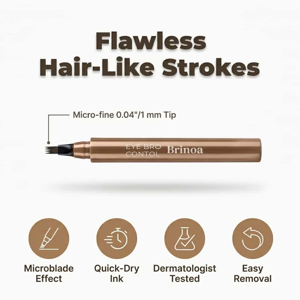 Voděodolné pero na microblading obočí – odolné proti rozmazání, výdrž 12 hodin