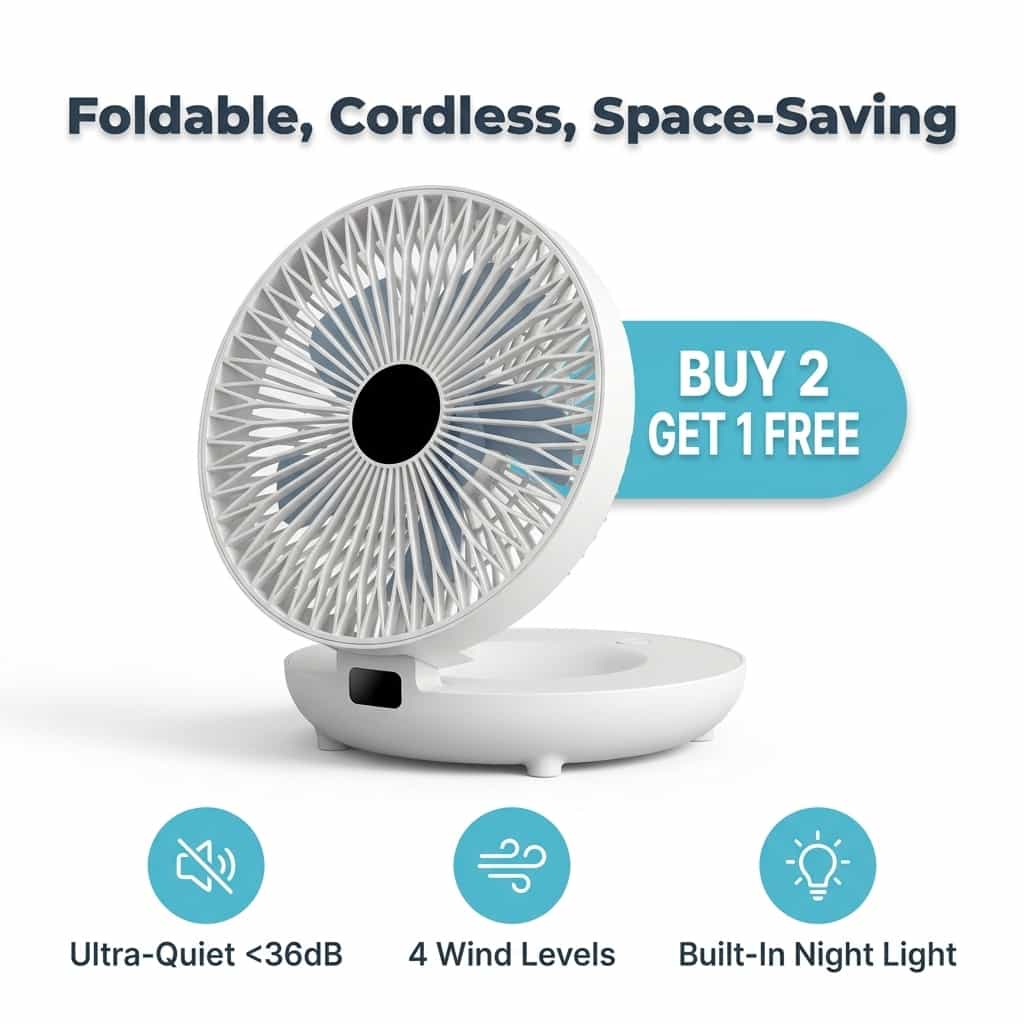 EasyBreeze™ – Leiser tragbarer Ventilator mit Nachtlicht