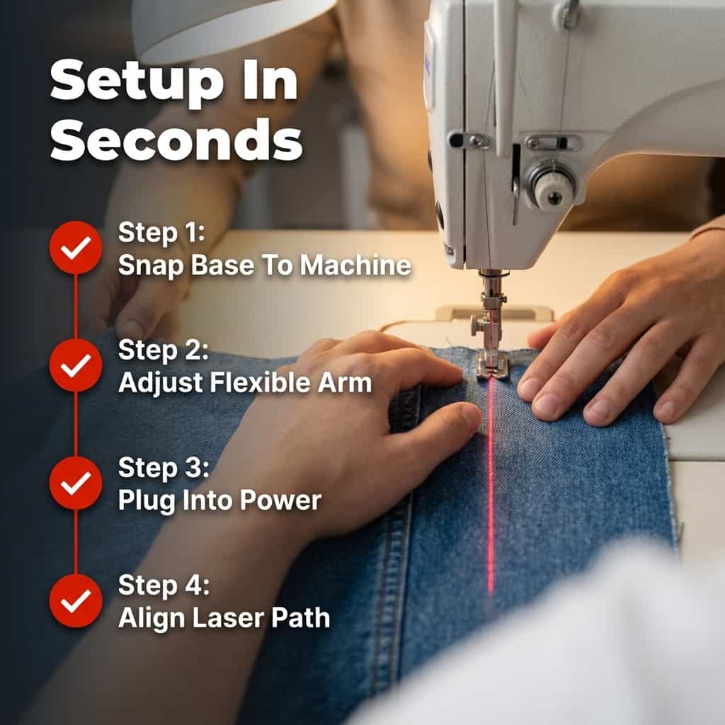 Magnetischer Nählaser – Perfekte gerade Stiche jedes Mal
