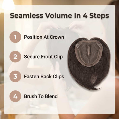 Seamless Hair Topper Clip – Instant Volume