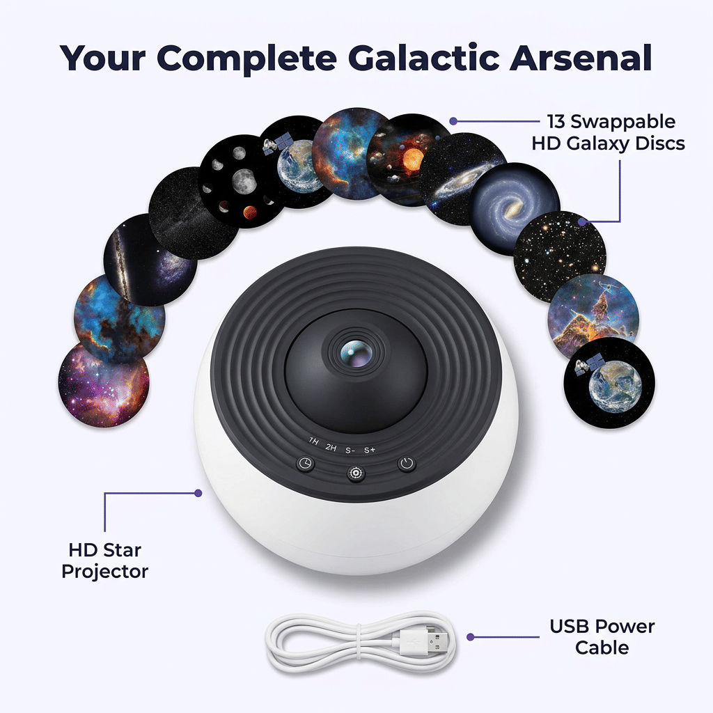 HD Galaxy Star Projector - Støjsvag drift for et fredeligt og beroligende sovemiljø