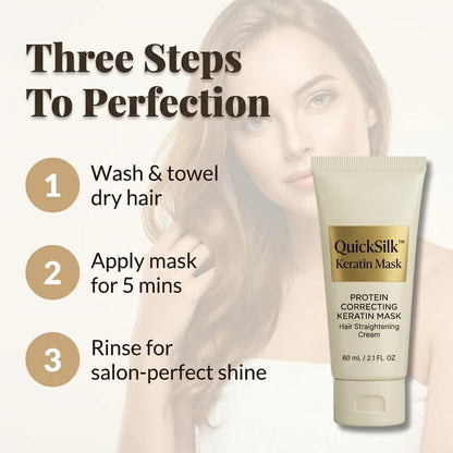 QuickSilk™ - Keratinová vlasová maska pro okamžitý lesk