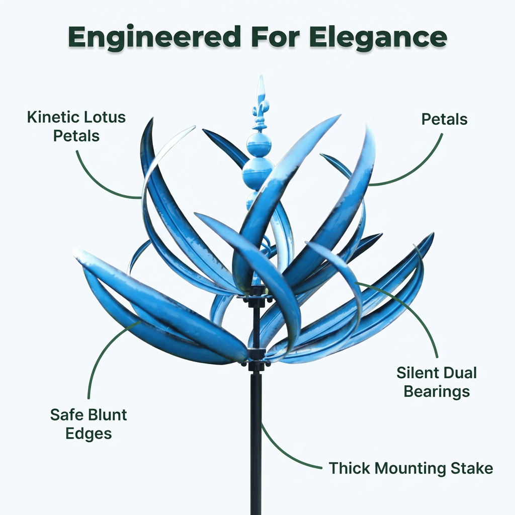 Dekoratívny záhradný veterný spinner - Stabilný a bezpečný