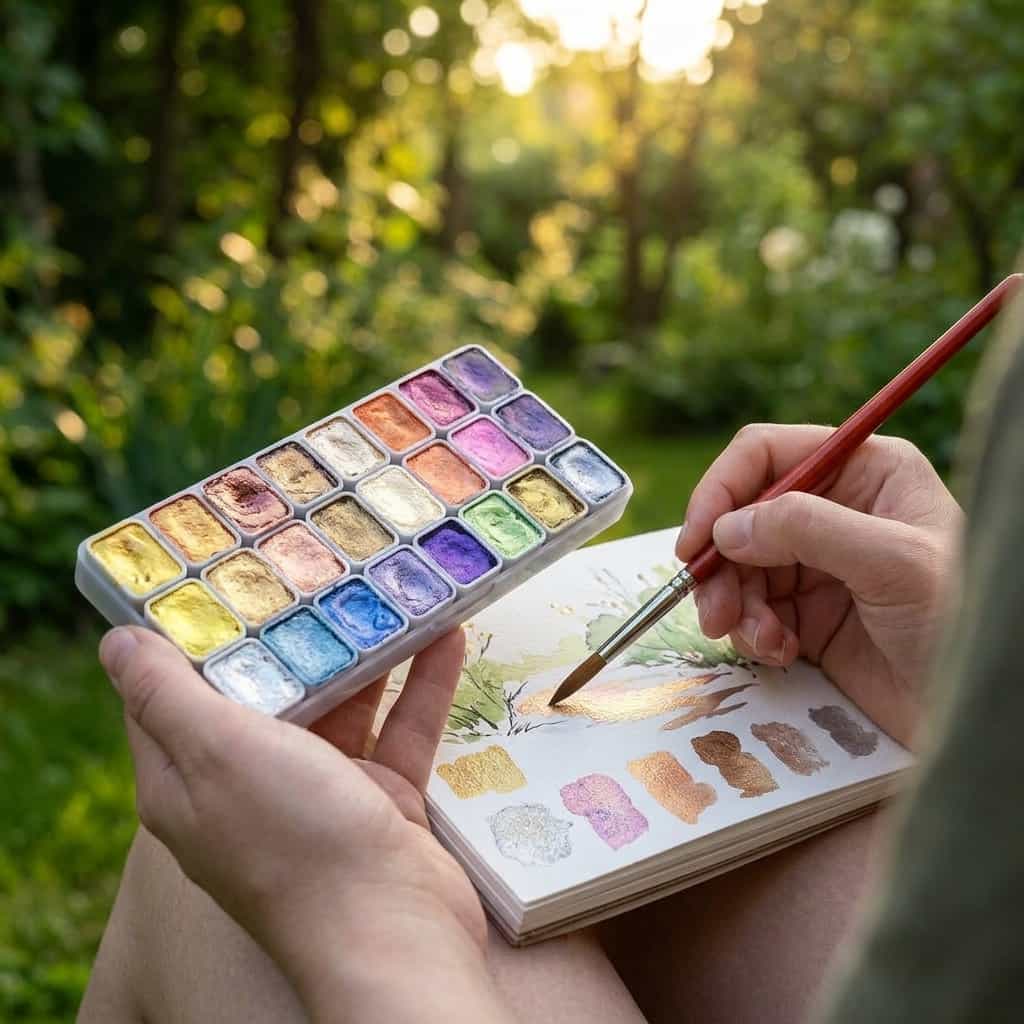 Set de peintures aquarelles nacrées - Reflets métalliques