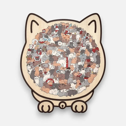 CatCraft™ – Prémiová dřevěná skládačka pro kočky, 135 dílků