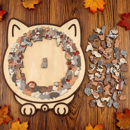 CatCraft™ – Prémiová dřevěná skládačka pro kočky, 135 dílků