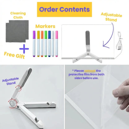 GlowPad™ - Reusable LED Drawing Board with Instant Erase Technology