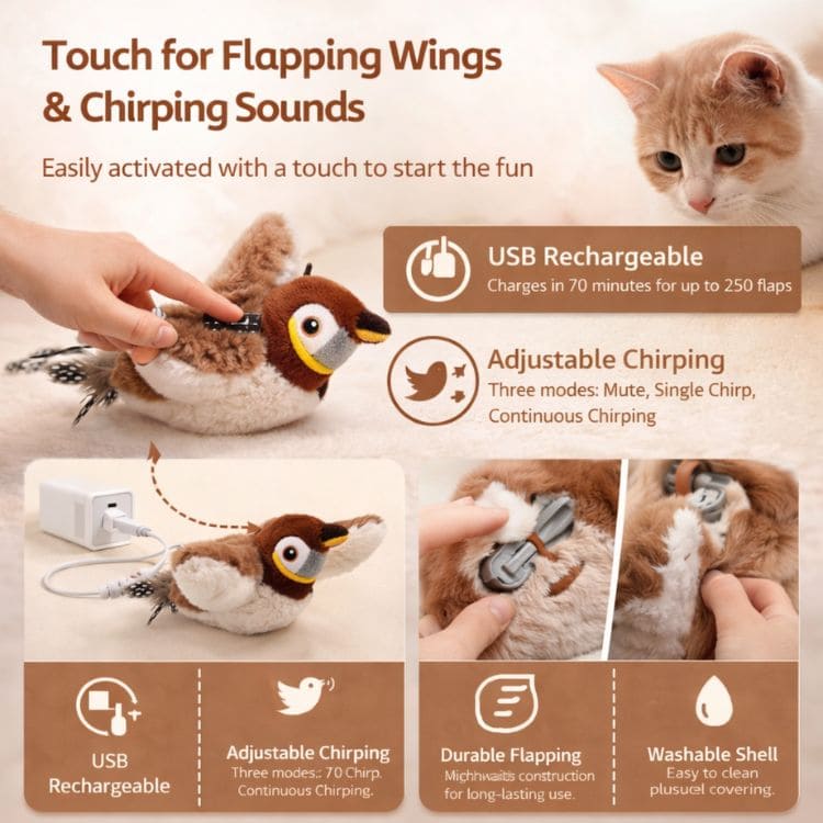 BirdBuddy™ – Jouet interactif pour oiseaux destiné aux chats