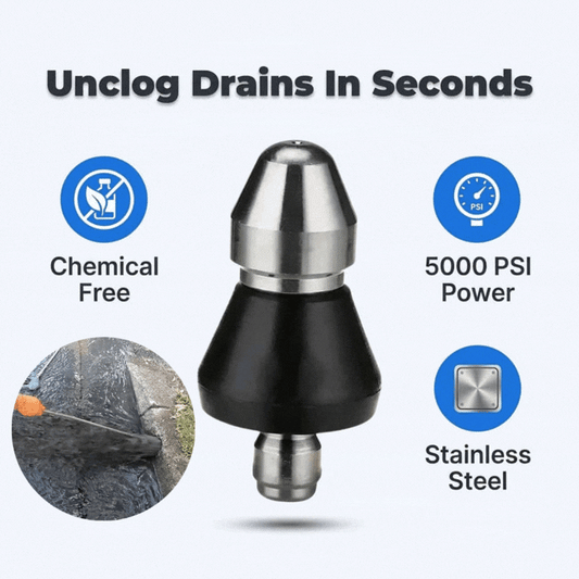 Høyttrykksavløpsdyse - Fjerner blokkeringer umiddelbart