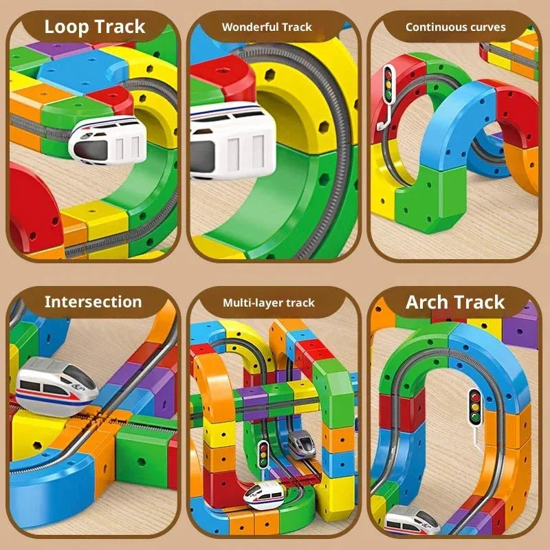 BuildLoop™ DIY Magnetic Train Track Set – Creative and active - Brinoa
