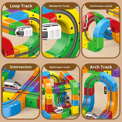 BuildLoop™ DIY Magnetic Train Track Set – Creative and active - Brinoa
