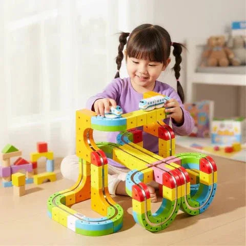 BuildLoop™ DIY Magnetic Train Track Set – Creative and active - Brinoa