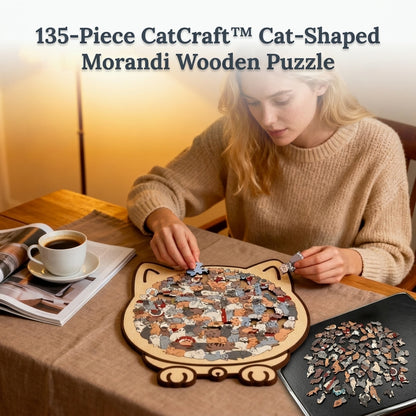 CatCraft™ – Prémiová dřevěná skládačka pro kočky, 135 dílků