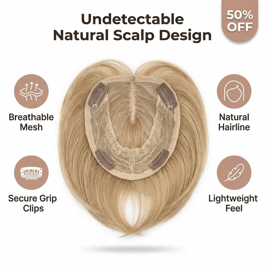 Seamless Hair Topper Clip – Instant Volume