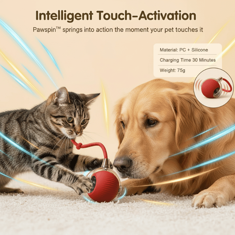 PawSpin™ Smart Interactive Rolling Ball for Cats & Dogs - BrinoaPawSpin™ Smart Interactive Rolling Ball for Cats & DogsPawSpin™ Smart Interactive Rolling Ball for Cats & Dogs